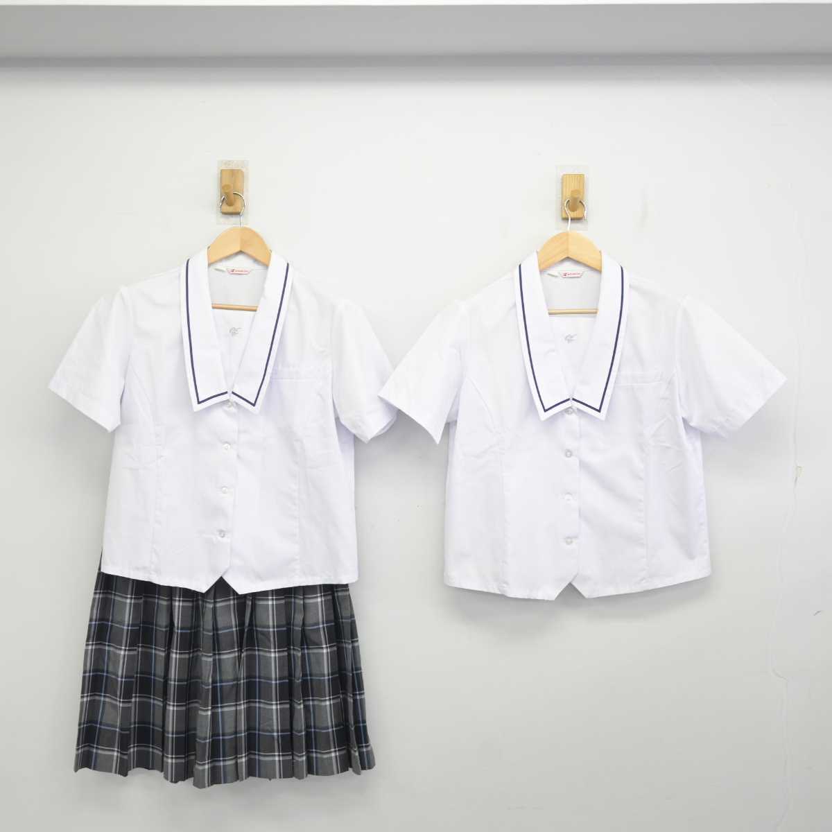 【中古】石川県 鵬学園高等学校　 女子制服 3点 (セーラー服・スカート) sf071723