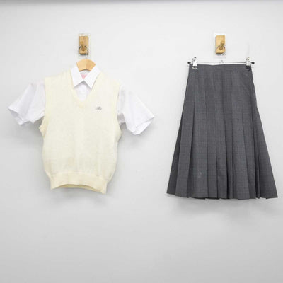 【中古】東京都 松江第四中学校 女子制服 3点 (ニットベスト・シャツ・スカート) sf071770