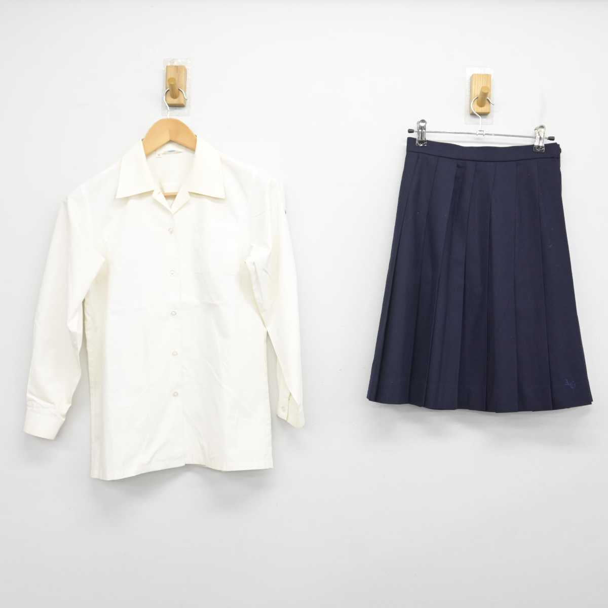 【中古】愛知県 安城学園高等学校 女子制服 2点 (シャツ・スカート) sf071780