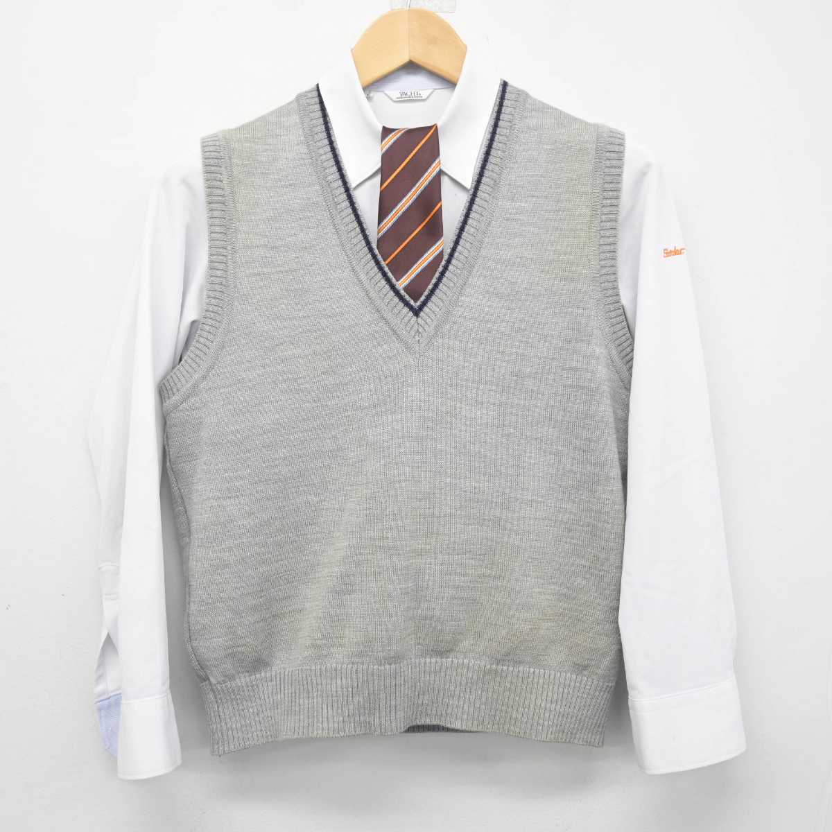 【中古】広島県 崇徳高等学校 女子制服 3点 (ニットベスト・シャツ) sf071791