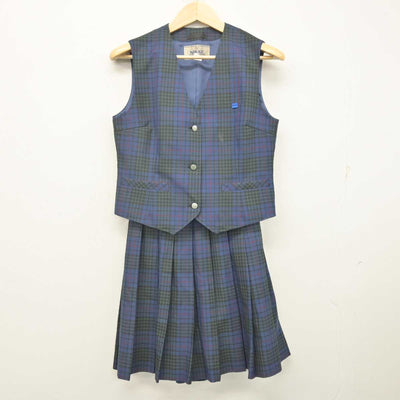 【中古】山口県 熊毛北高等学校 女子制服 2点 (ベスト・スカート) sf071808