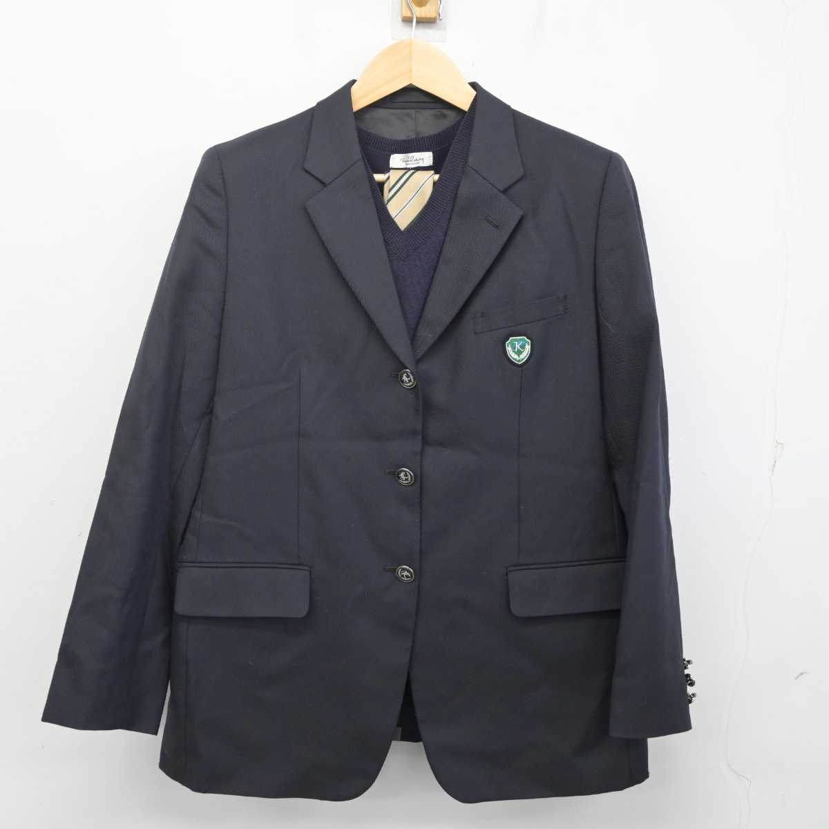 【中古】福岡県 輝翔館中等教育学校 女子制服 3点 (ブレザー・ニットベスト) sf071869