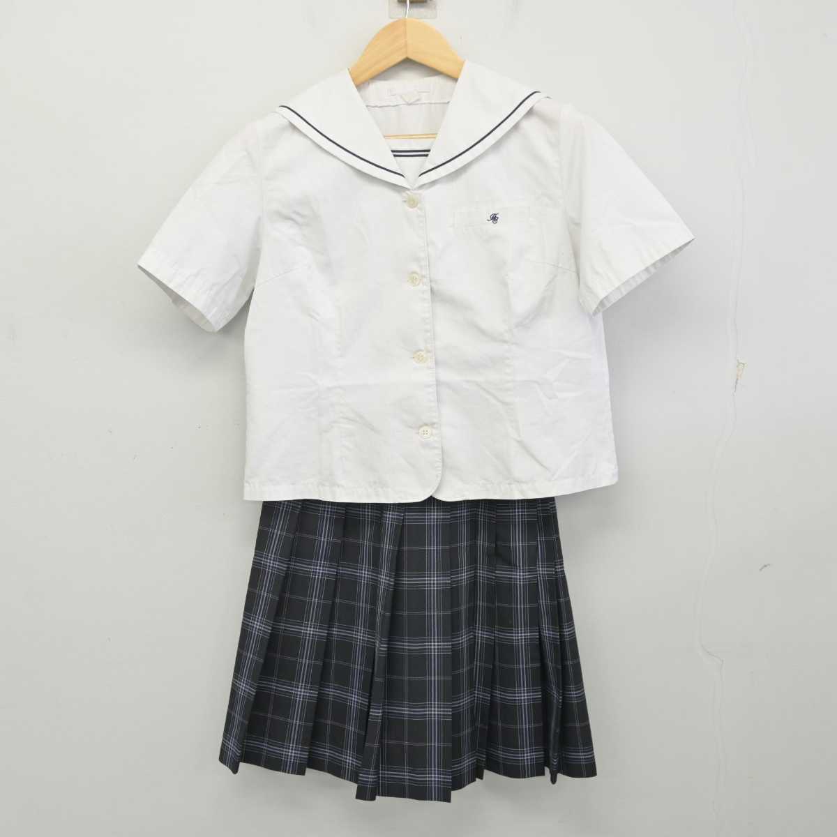 【中古】東京都 晴海総合高等学校 女子制服 2点 (セーラー服・スカート) sf071877