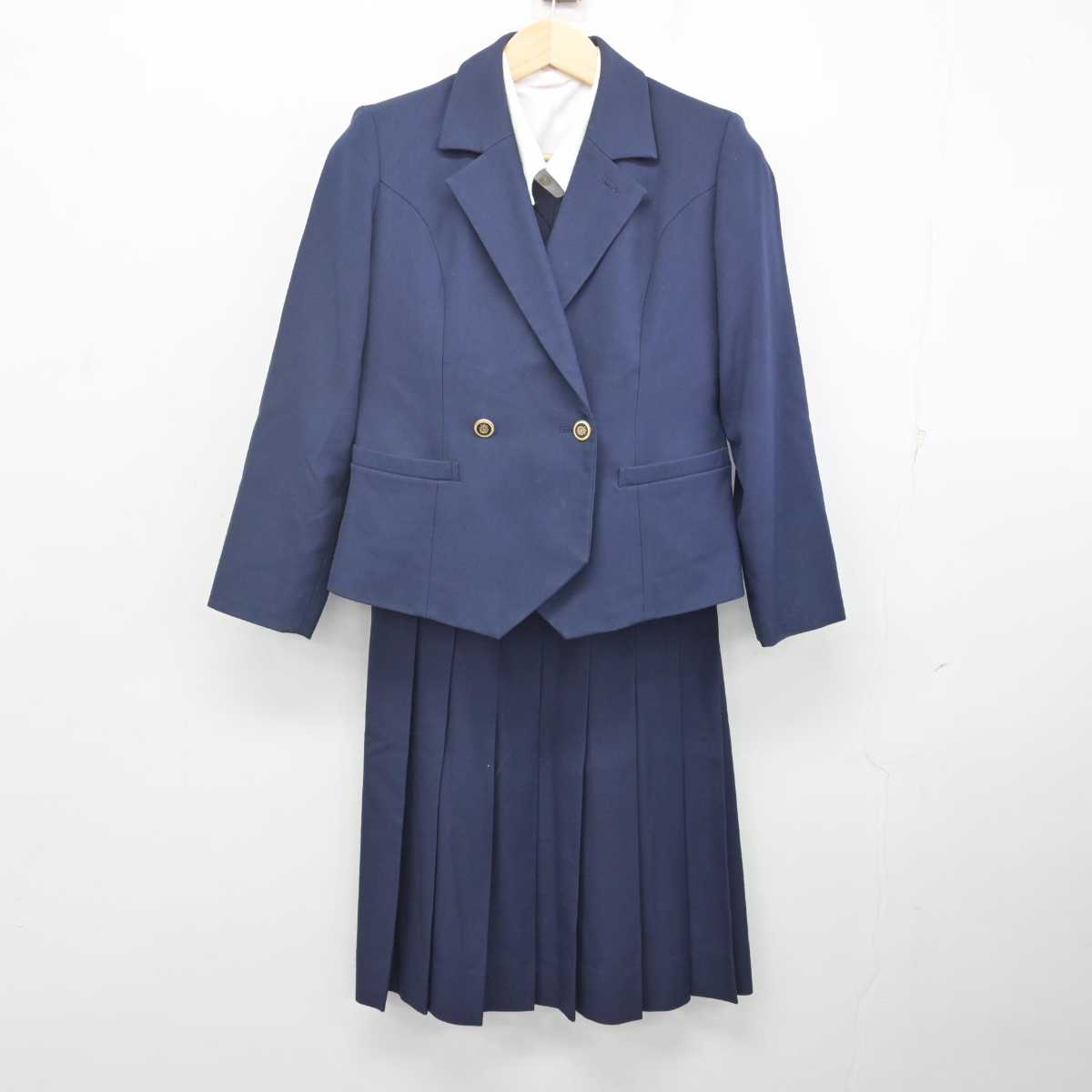 【中古】熊本県 熊本農業高等学校 女子制服 4点 (ブレザー・ニット・シャツ・スカート) sf071898