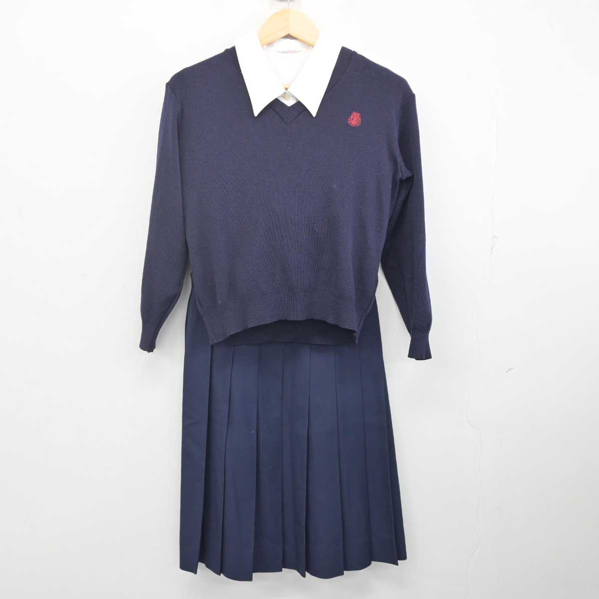 【中古】熊本県 熊本農業高等学校 女子制服 4点 (ブレザー・ニット・シャツ・スカート) sf071898