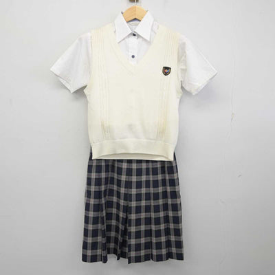 【中古】東京都 順天高等学校  女子制服 4点 (ニットベスト・シャツ・スカート) sf071926