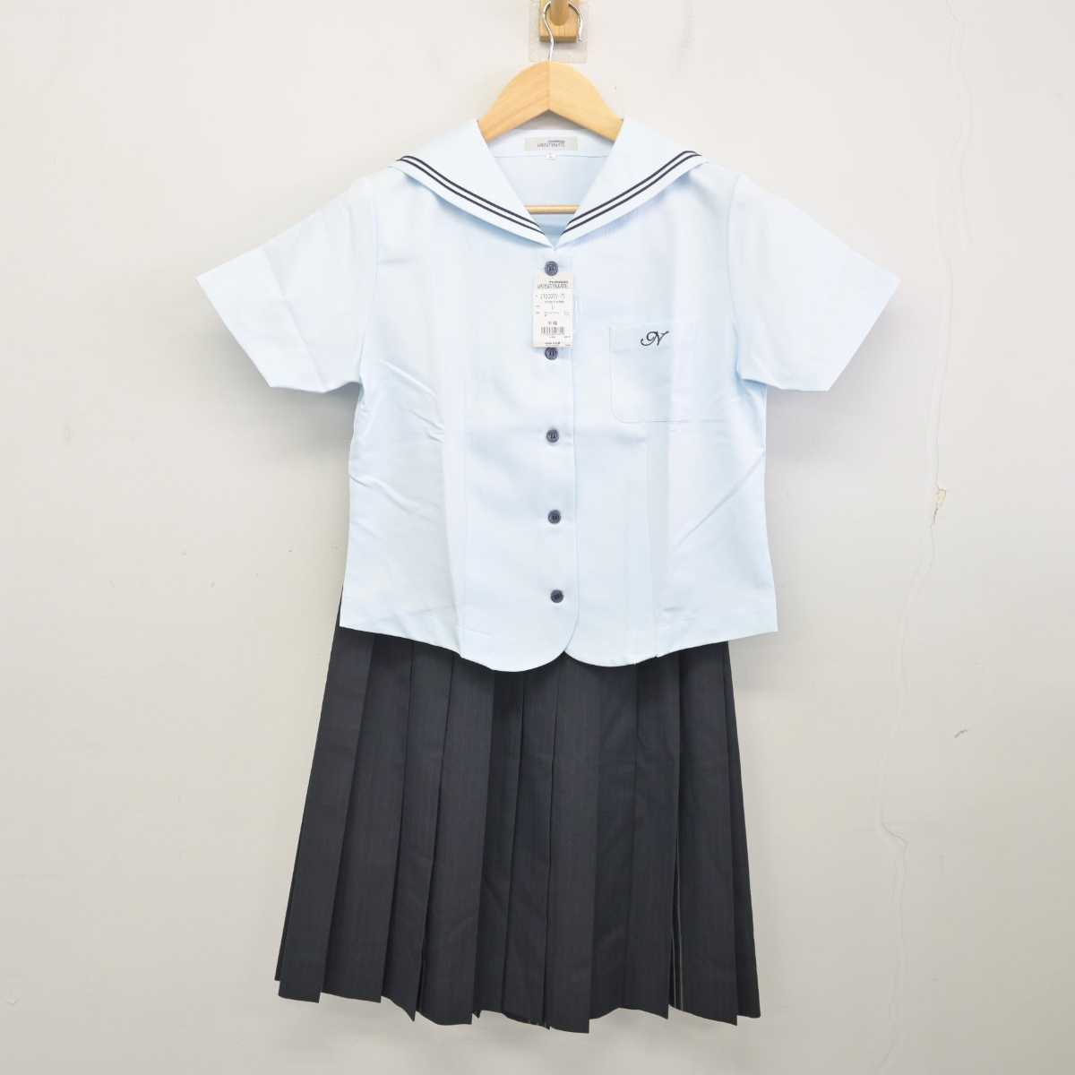 【中古】福岡県 中村学園女子中学・高等学校 女子制服 3点 (セーラー服・セーラー服・スカート) sf072007