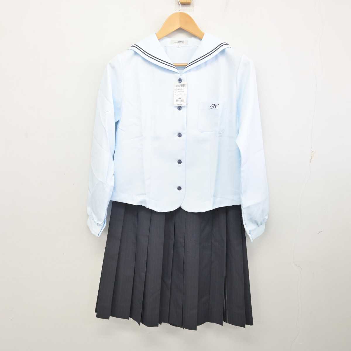 【中古】福岡県 中村学園女子中学・高等学校 女子制服 3点 (セーラー服・セーラー服・スカート) sf072007