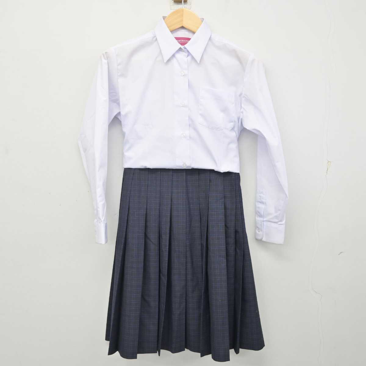 【中古】福岡県 福岡市内中学新標準服 女子制服 2点 (シャツ・スカート) sf072016