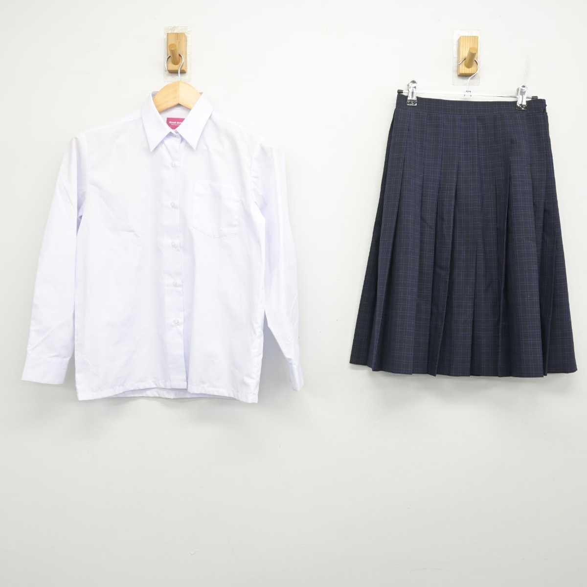 【中古】福岡県 福岡市内中学新標準服 女子制服 2点 (シャツ・スカート) sf072016