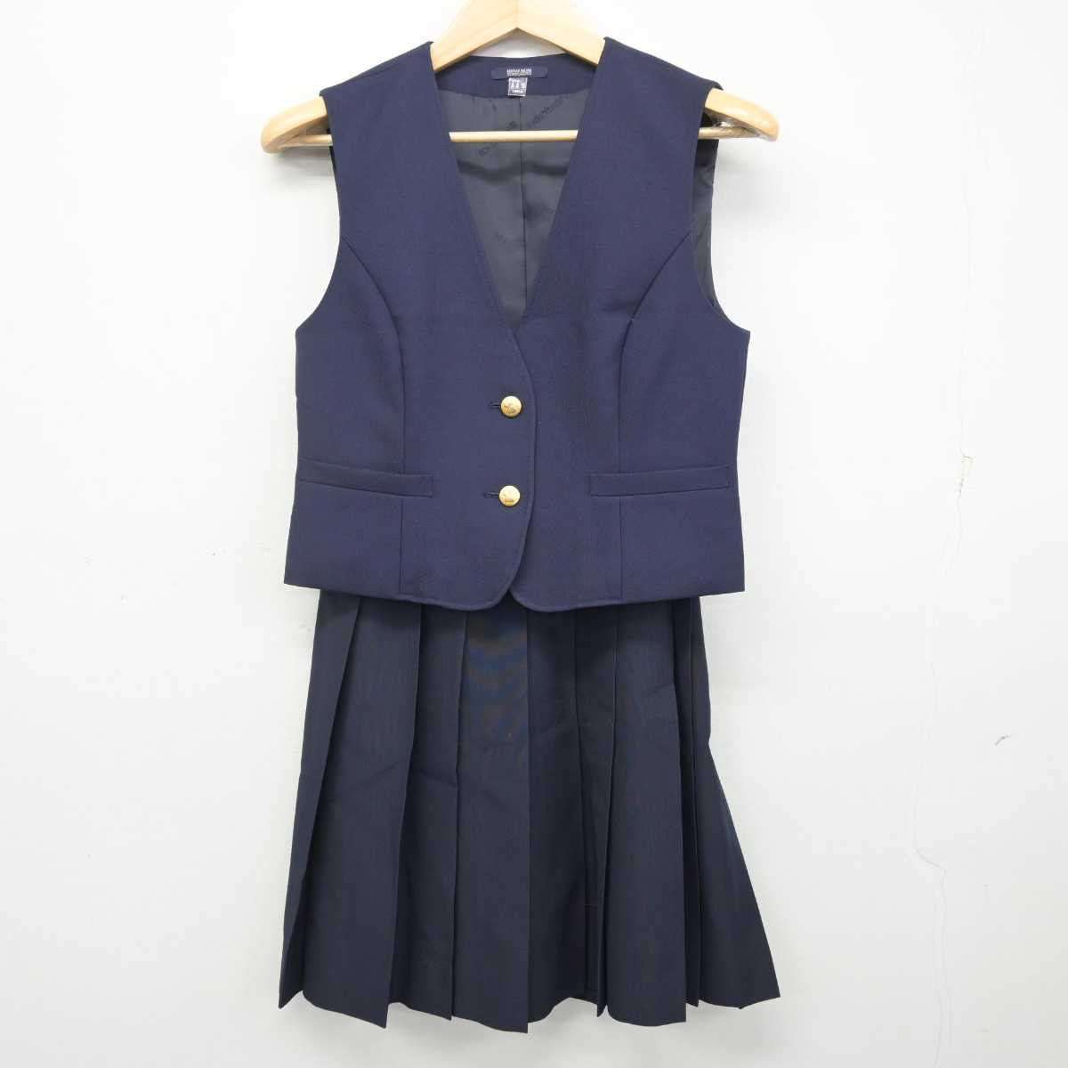 【中古】福島県 白河旭高等学校 女子制服 2点 (ベスト・スカート) sf072027