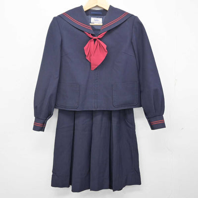 【中古】福島県 白河第二中学校 女子制服 3点 (セーラー服・スカート) sf072030