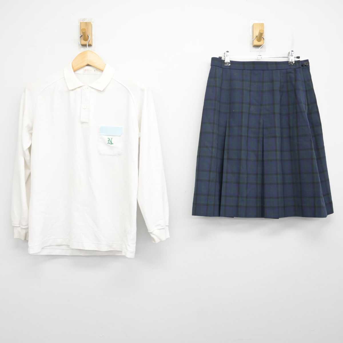 【中古】京都府 西城陽中学校 女子制服 2点 (シャツ・スカート) sf072052