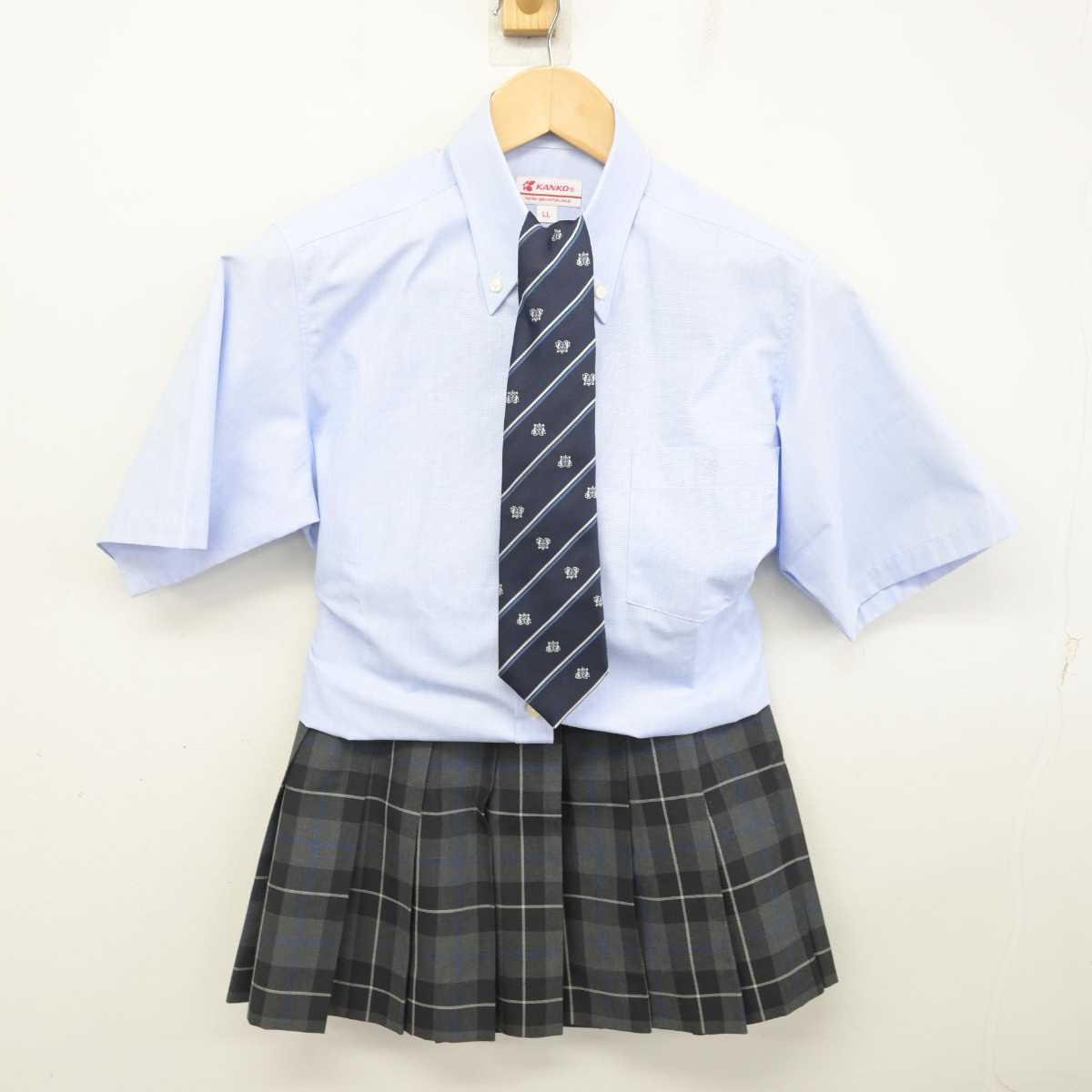 【中古】神奈川県 茅ケ崎西浜高等学校 女子制服 3点 (シャツ・スカート) sf072110