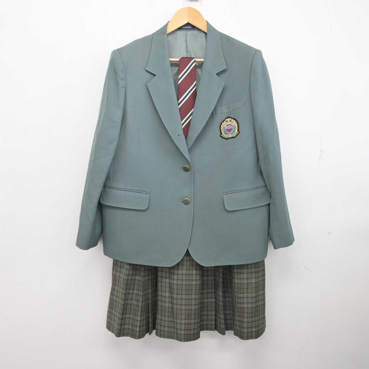 【中古】北海道 立命館慶祥中学校/旧制服 女子制服 4点 (ブレザー・ニットベスト・スカート) sf072143