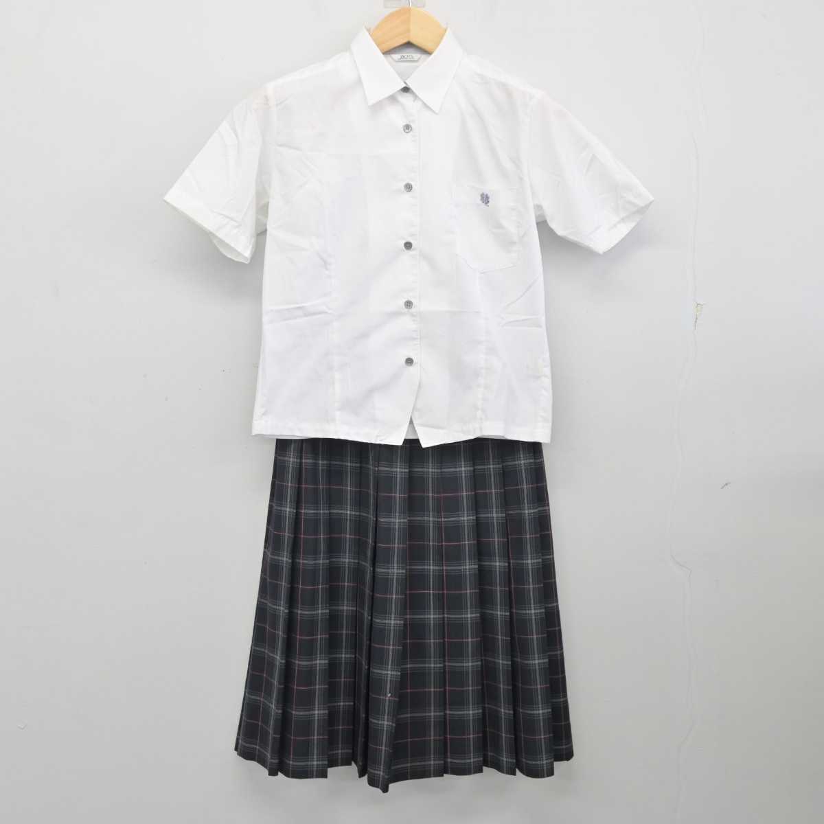 【中古】大阪府 大阪府教育センター附属高等学校 女子制服 2点 (シャツ・スカート) sf072175