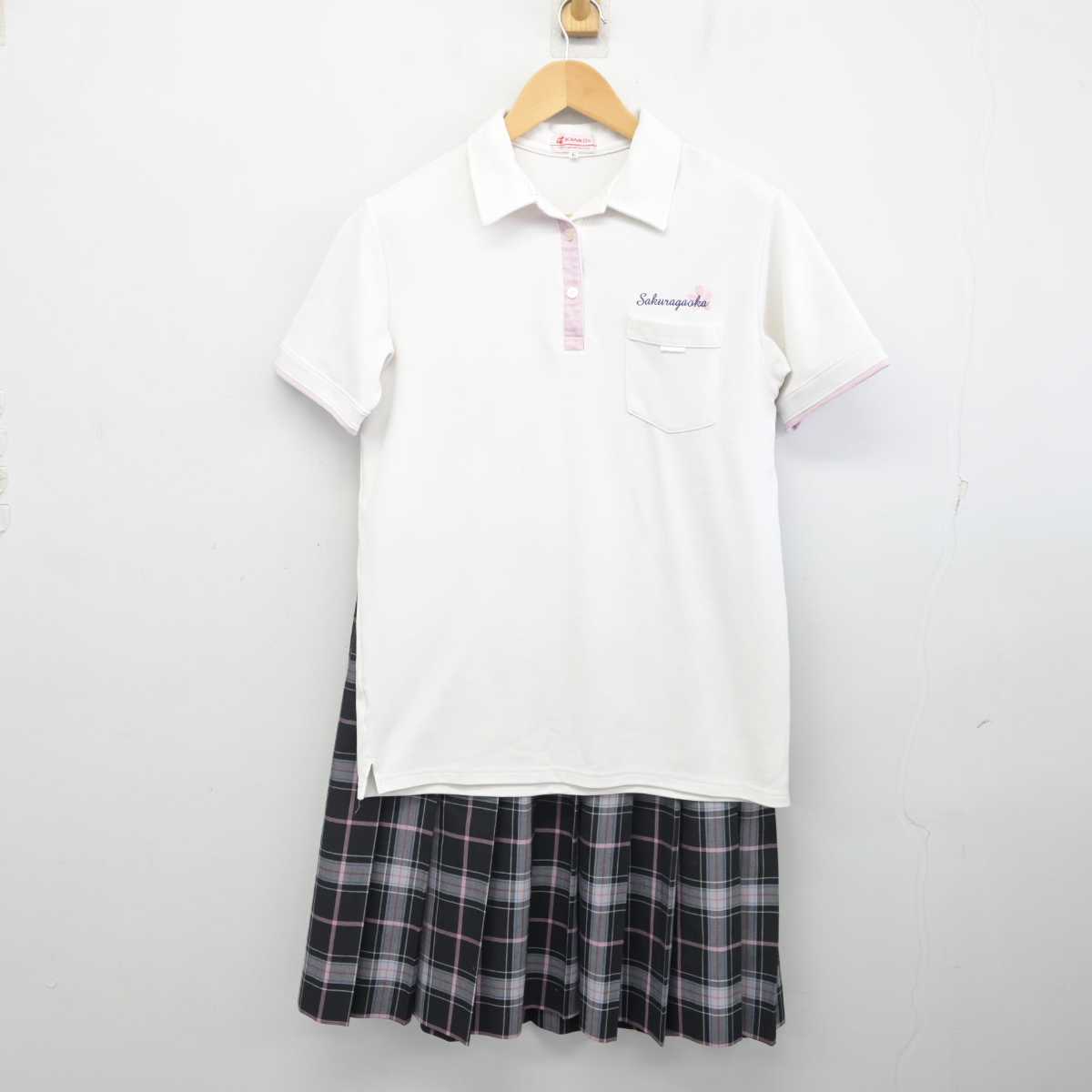 【中古】兵庫県 神戸市立桜が丘中学校 女子制服 3点 (シャツ・スカート) sf072203