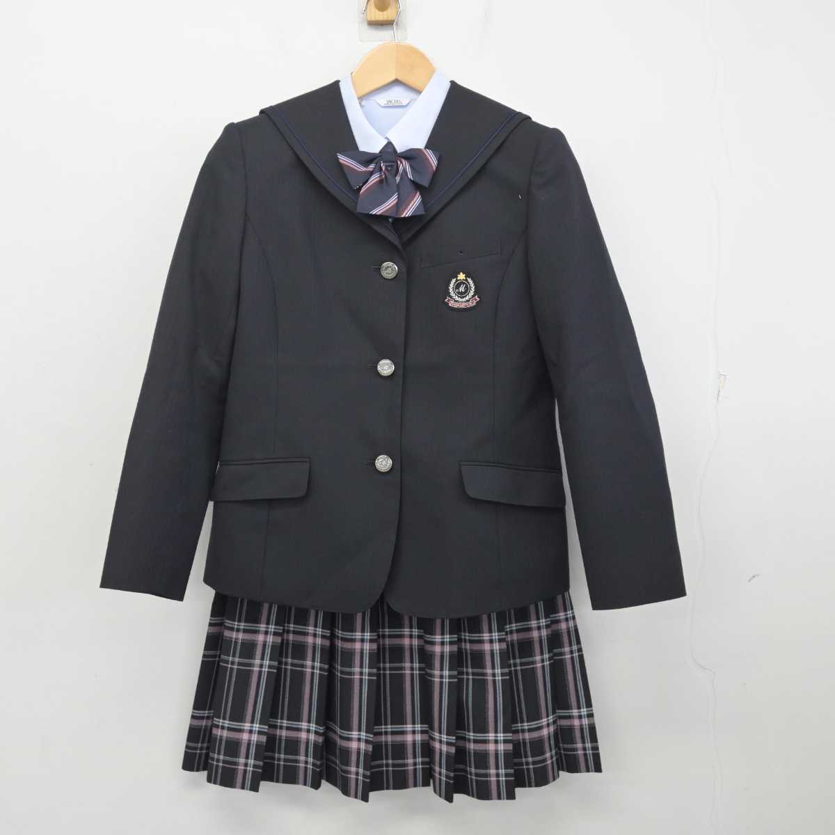 【中古】千葉県 千葉明徳高等学校 女子制服 4点 (ブレザー・シャツ・スカート) sf072245