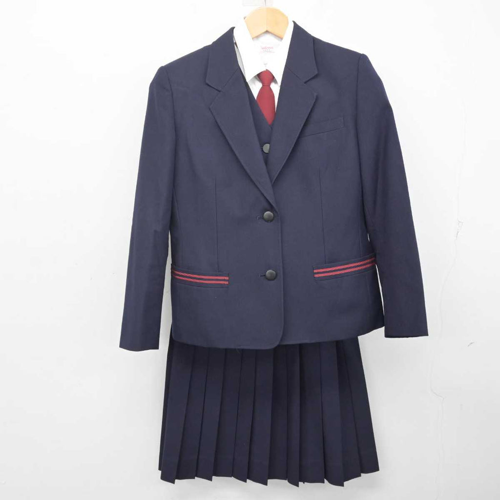 【中古】長崎県 諫早商業高等学校 女子制服 6点 (ブレザー・ベスト・シャツ・スカート) sf072251