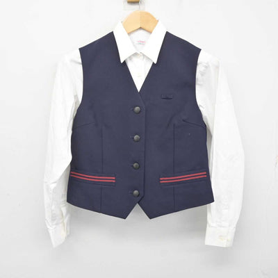 【中古】長崎県 諫早商業高等学校 女子制服 2点 (ベスト・シャツ) sf072254