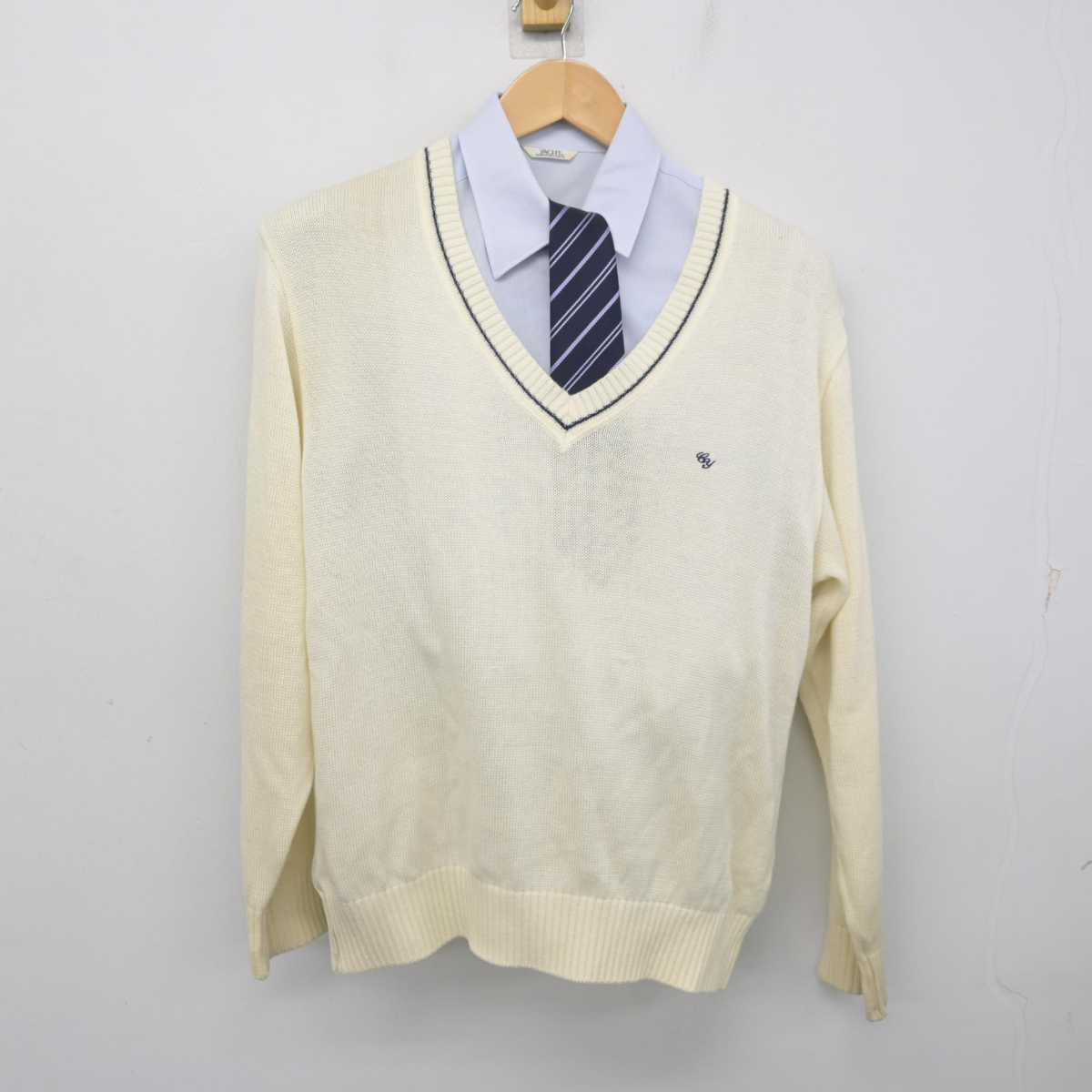 【中古】神奈川県 中央大学附属横浜高等学校 女子制服 3点 (ニット・シャツ) sf072260