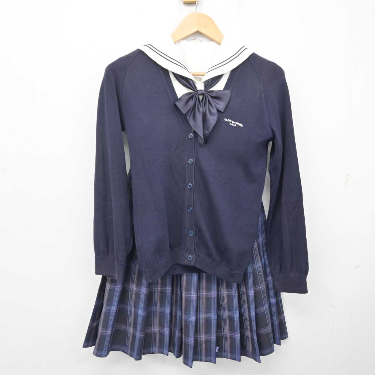 【中古】埼玉県 秋草学園高等学校 女子制服 4点 (ニット・セーラー服・スカート) sf072270