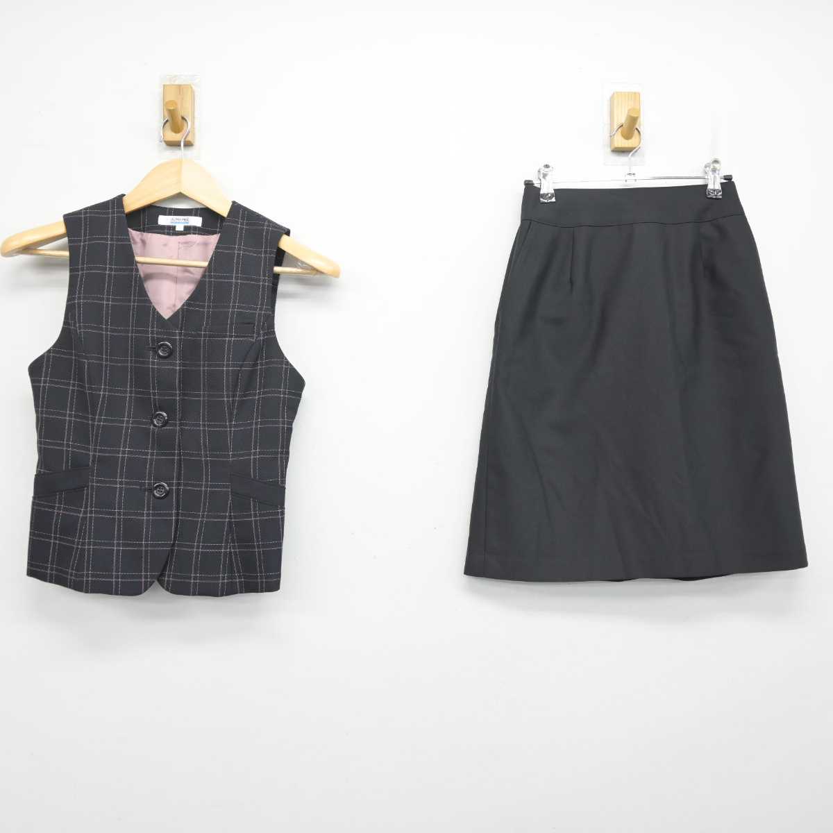 【中古】 事務服 女子制服 2点 (ベスト・スカート) sf072281