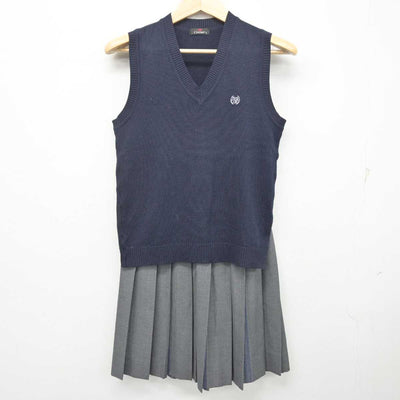 【中古】神奈川県 桐蔭学園高等学校 女子制服 2点 (ニットベスト・スカート) sf072292