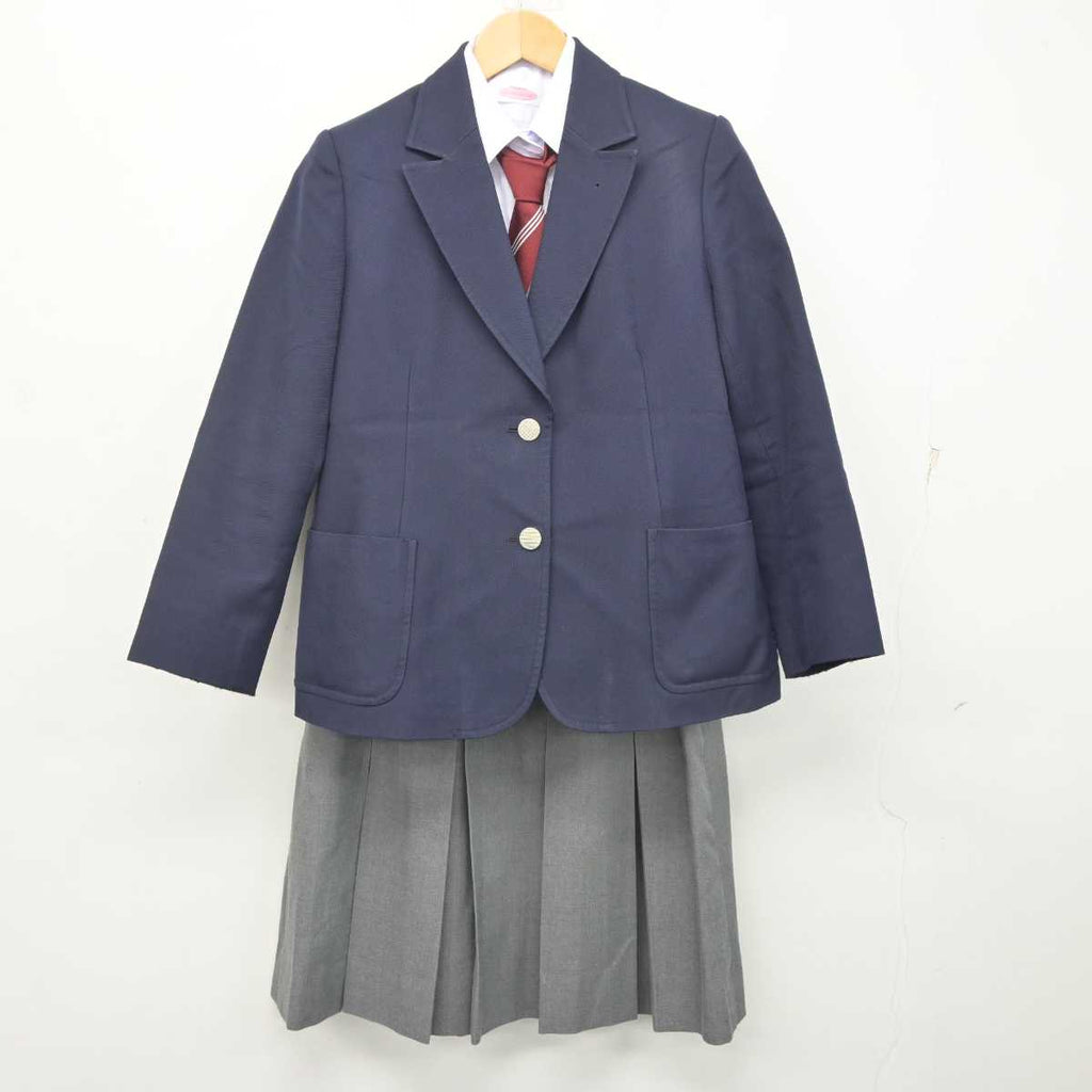 【中古】富山県 福岡高等学校 女子制服 5点 (ブレザー・ベスト・シャツ・スカート) sf072327