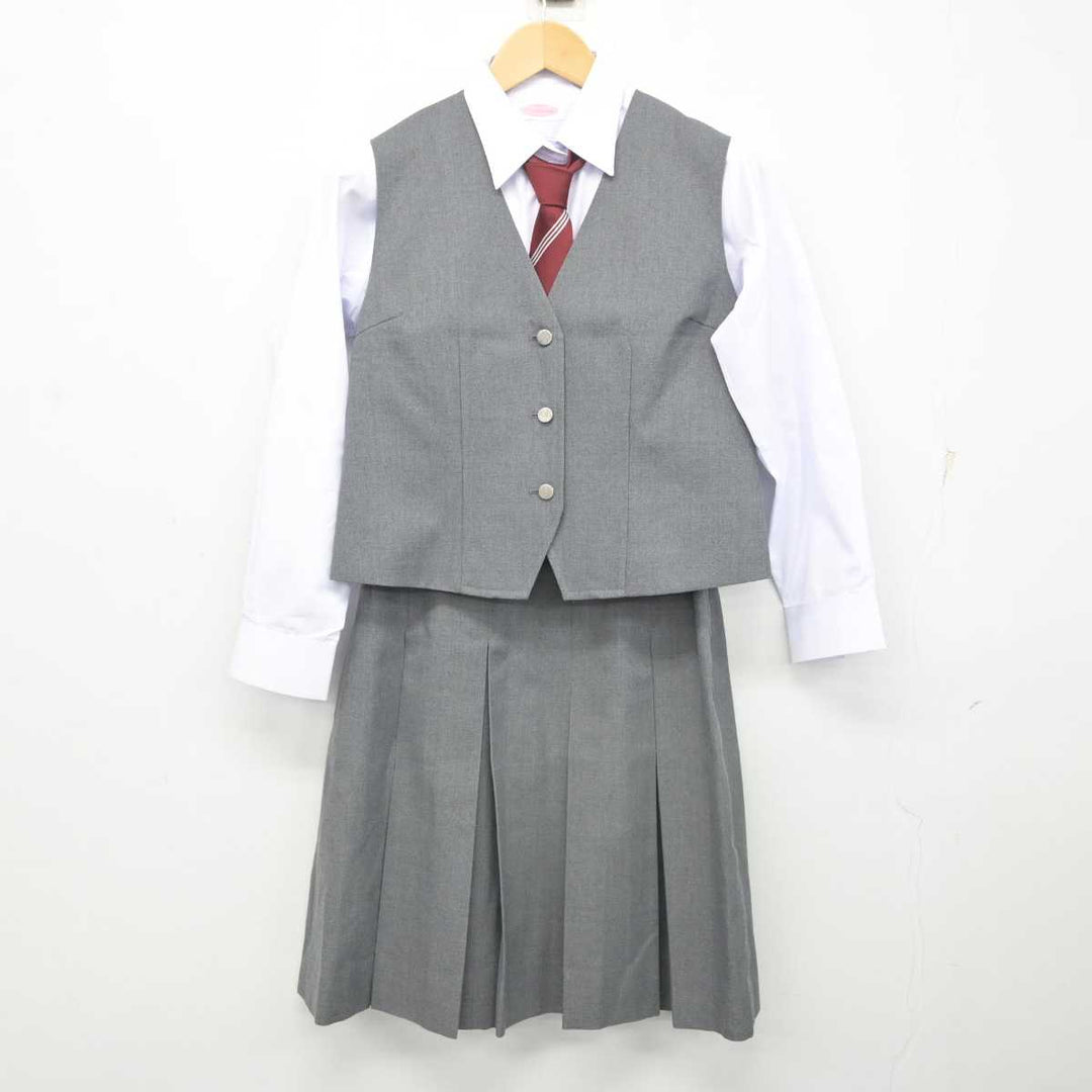 【中古】富山県 福岡高等学校 女子制服 5点 (ブレザー・ベスト・シャツ・スカート) sf072327