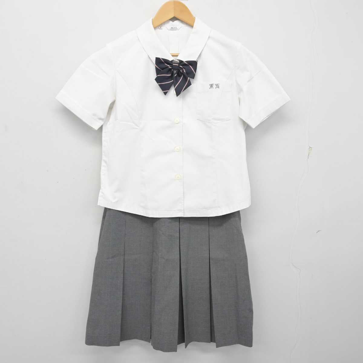 【中古】富山県 福岡高等学校 女子制服 3点 (シャツ・スカート) sf072328