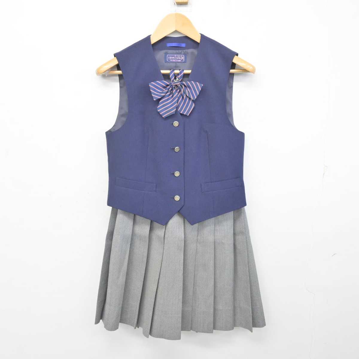 【中古】神奈川県 平塚学園高等学校 女子制服 3点 (ベスト・スカート) sf072375