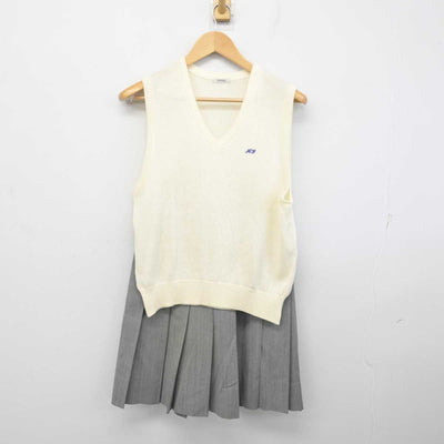 【中古】神奈川県 平塚学園高等学校 女子制服 2点 (ニットベスト・スカート) sf072376