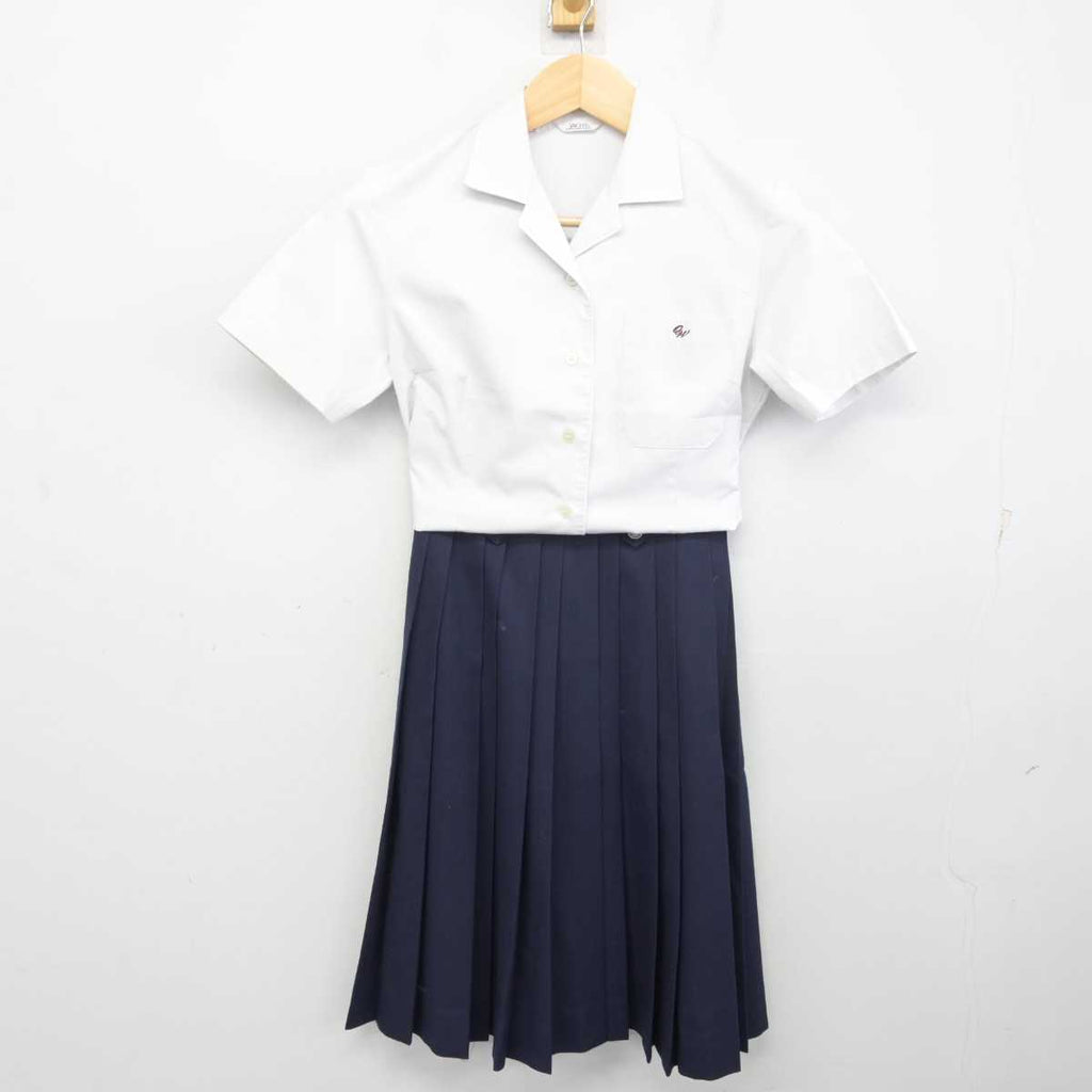 【中古】愛知県 岡崎西高等学校 女子制服 2点 (シャツ・スカート) sf072407