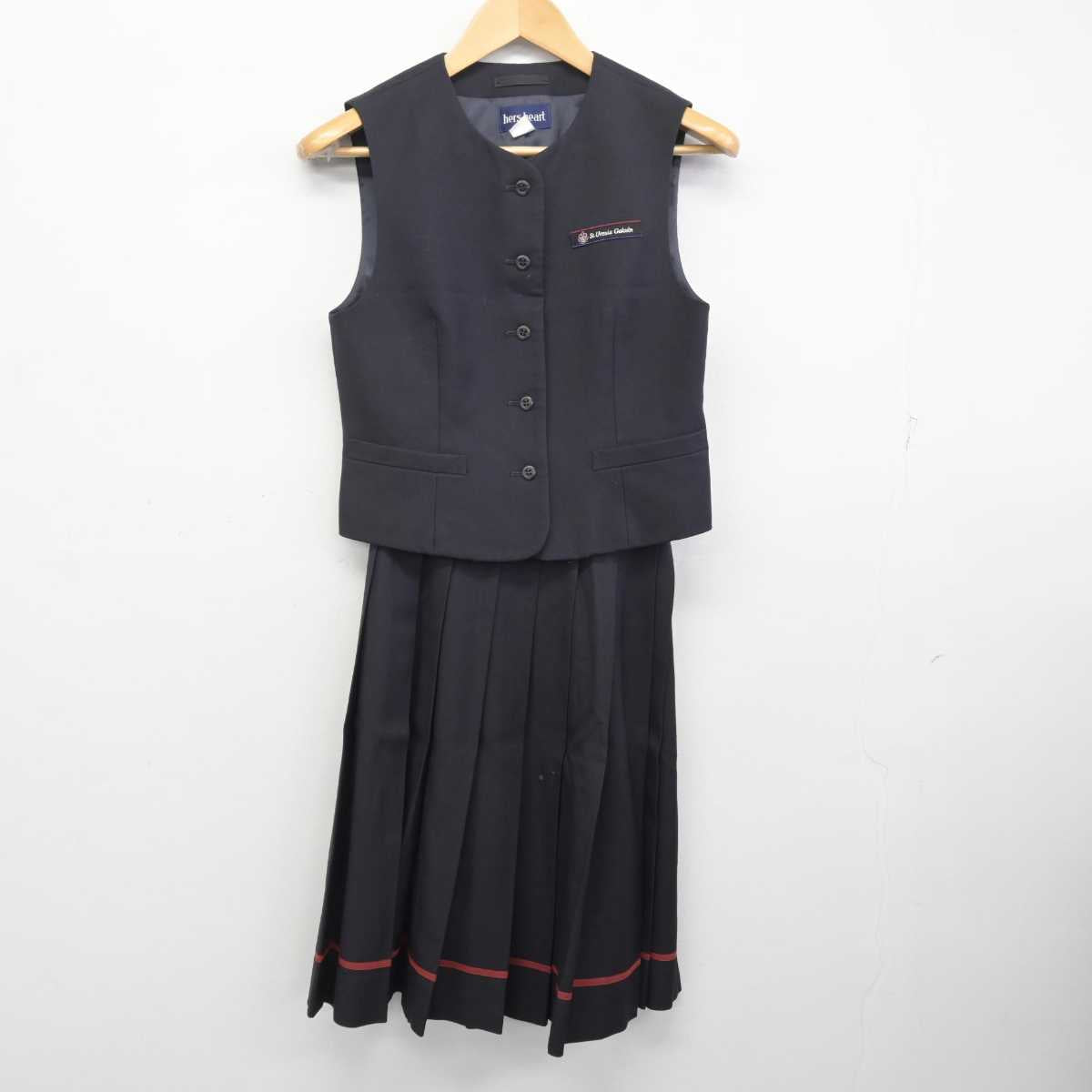 【中古】青森県 八戸聖ウルスラ学院中学校 女子制服 3点 (ブレザー・ベスト・スカート) sf072476