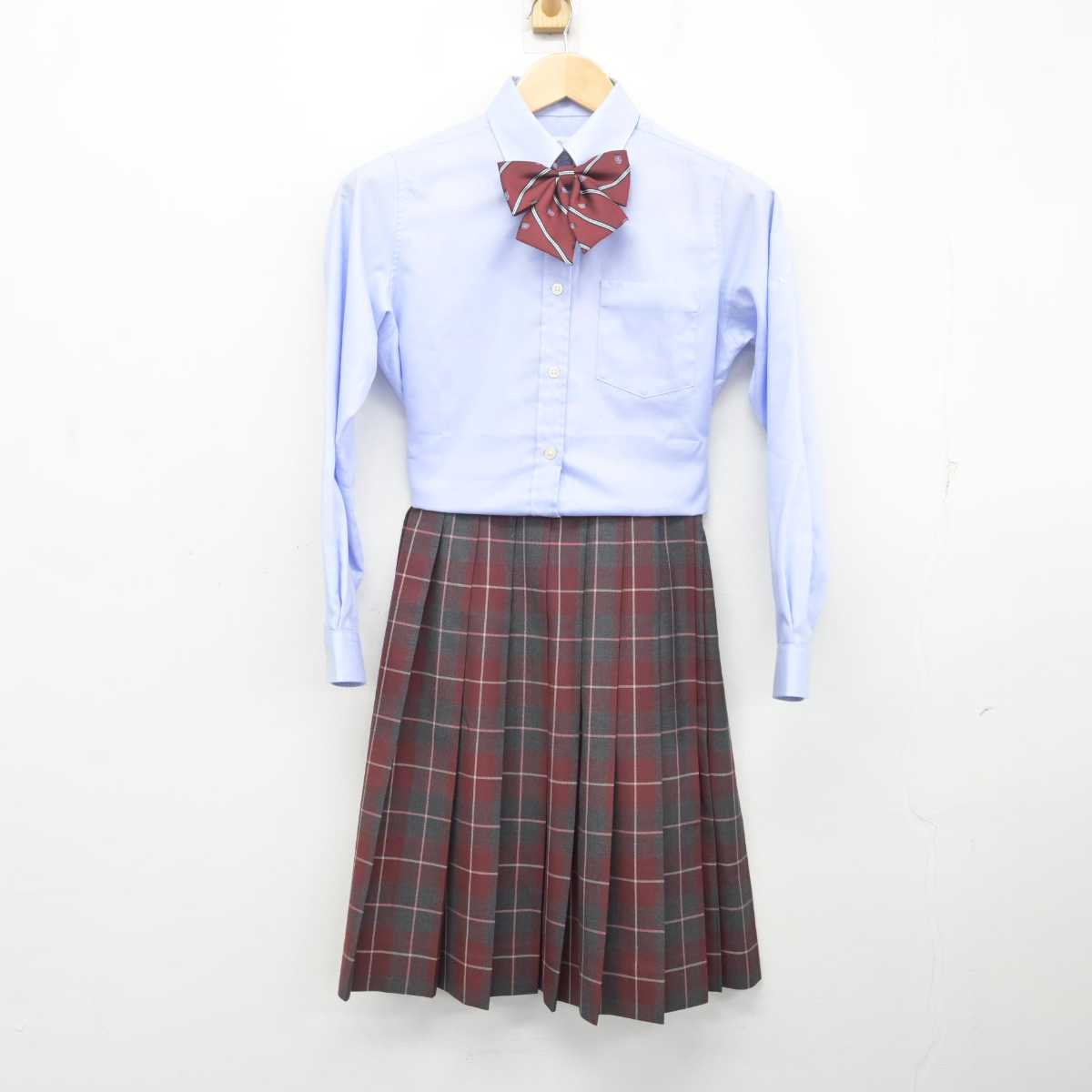 【中古】香川県 英明高等学校 女子制服 4点 (ニット・シャツ・スカート) sf072492