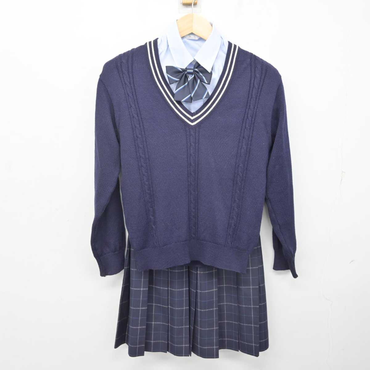 【中古】島根県 島根中央高等学校 女子制服 5点 (ブレザー・ニット・シャツ・スカート) sf072525