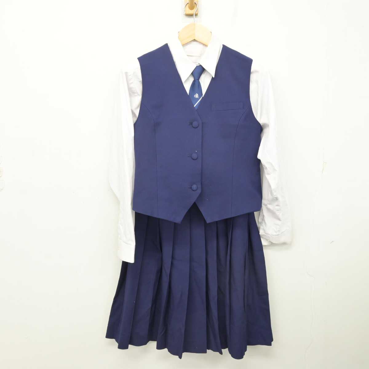 【中古】千葉県 千葉女子高等学校 女子制服 6点 (ブレザー・ベスト・シャツ・スカート) sf072537