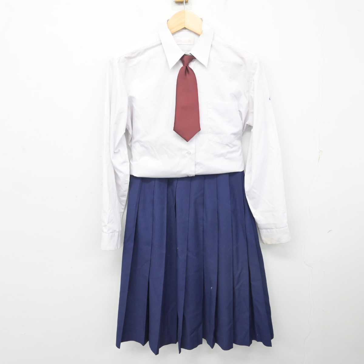 【中古】千葉県 千葉女子高等学校 女子制服 3点 (シャツ・スカート) sf072539