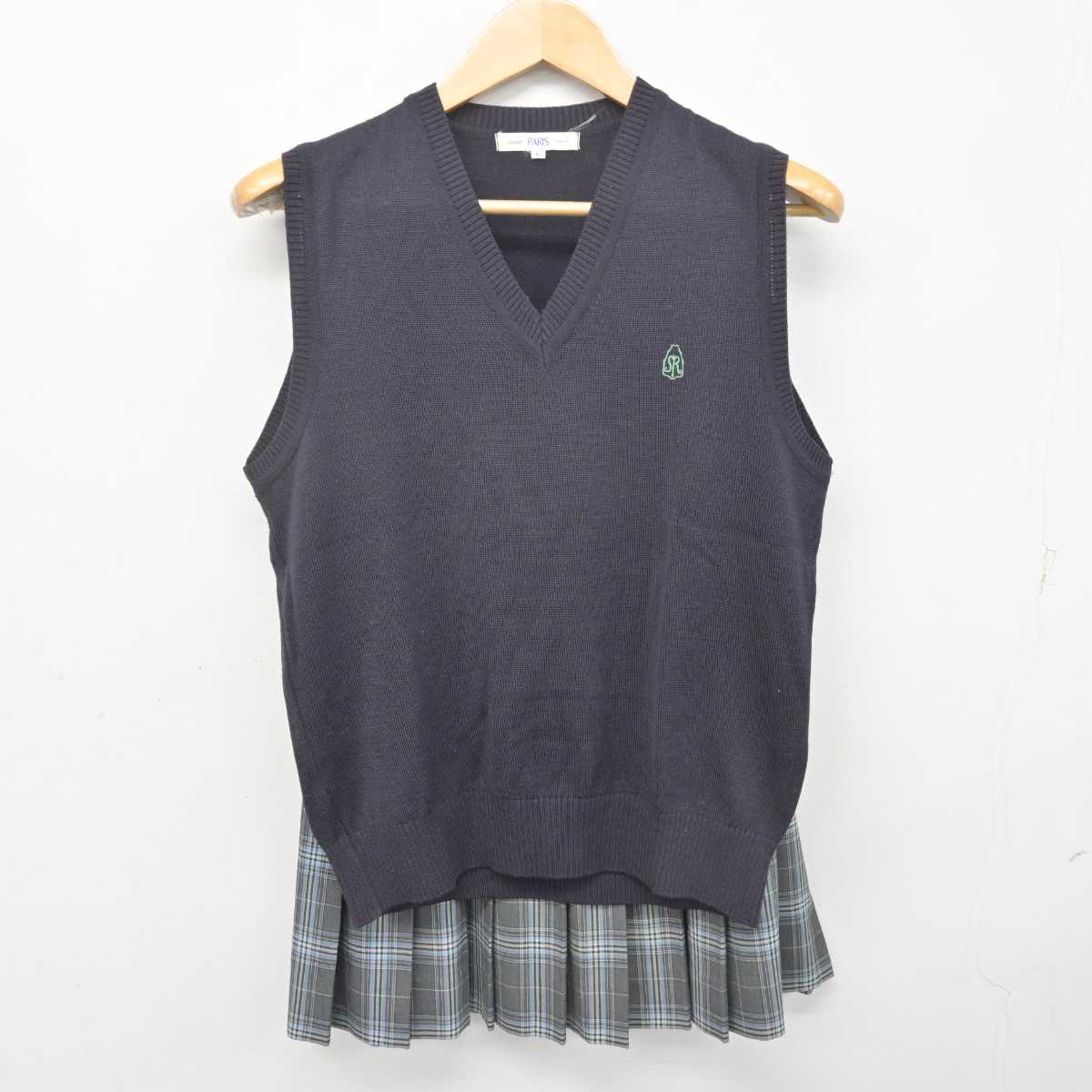 【中古】神奈川県 横浜翠陵高等学校 女子制服 3点 (ニットベスト・スカート) sf072542