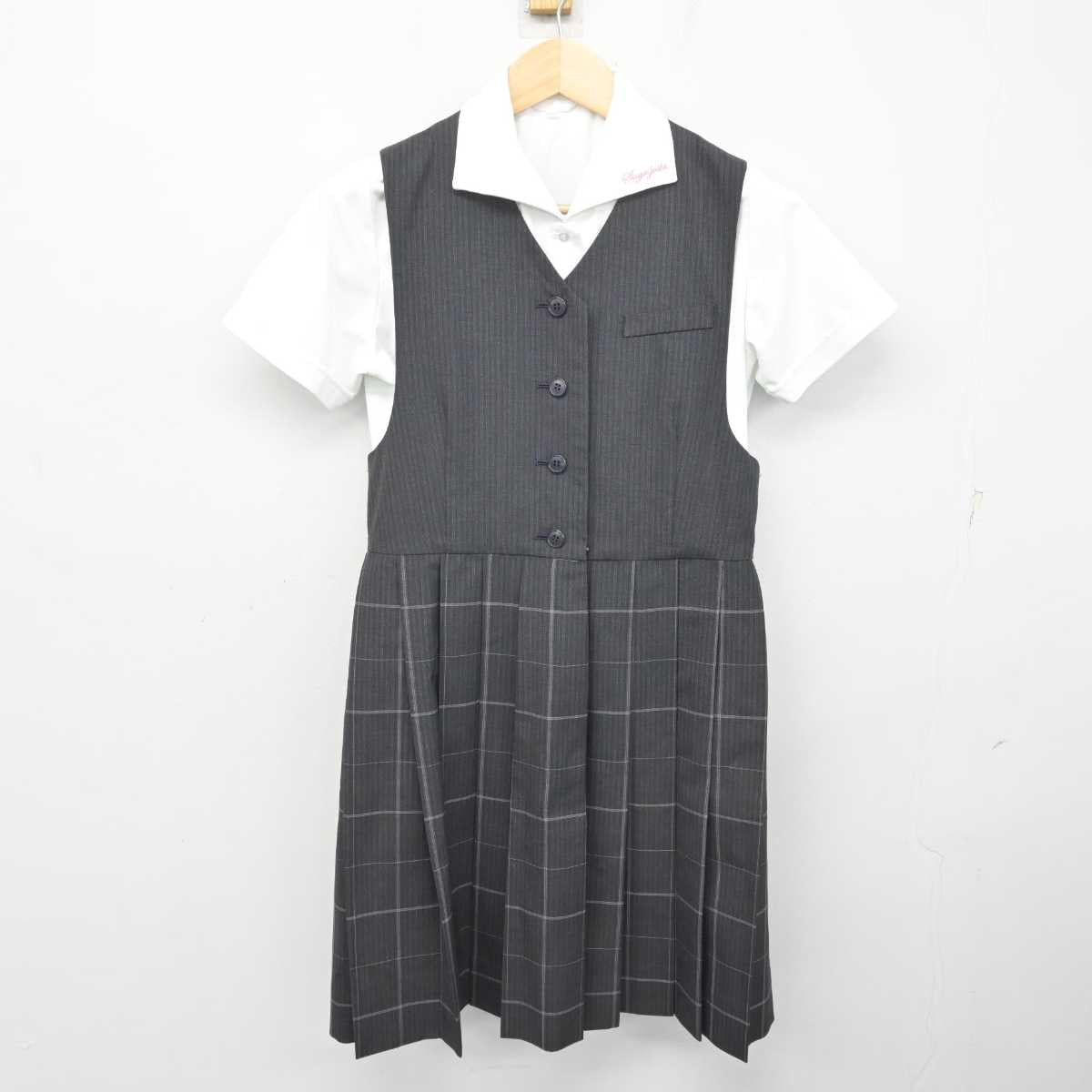 【中古】佐賀県 佐賀女子短期大学付属佐賀女子高等学校 女子制服 4点 (シャツ・ジャンパースカート) sf072551