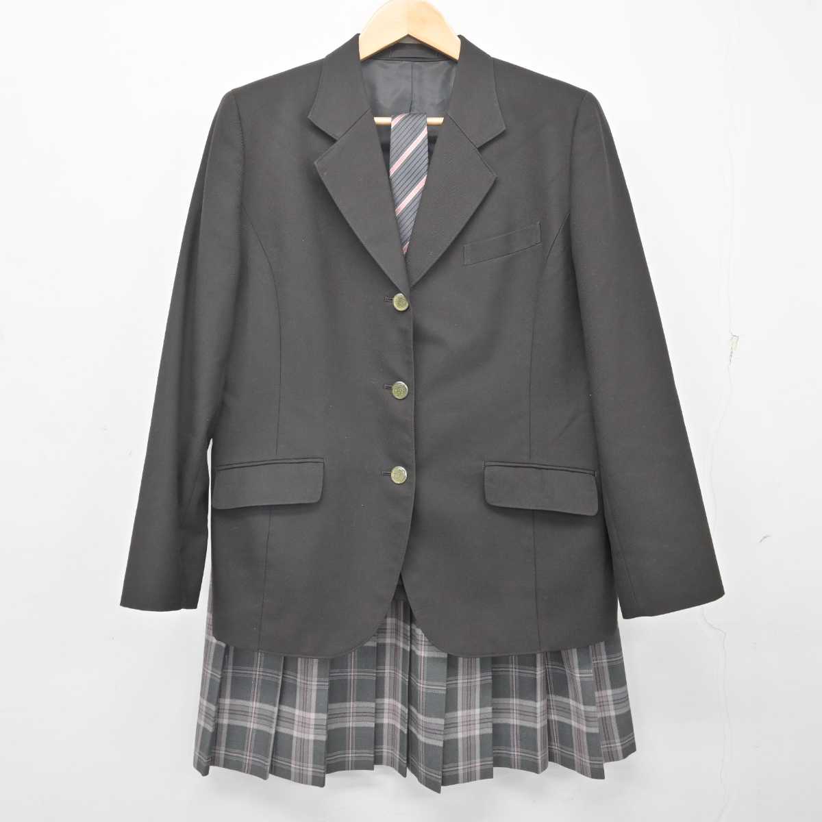 【中古】千葉県 印旛明誠高等学校 女子制服 3点 (ブレザー・スカート) sf072571