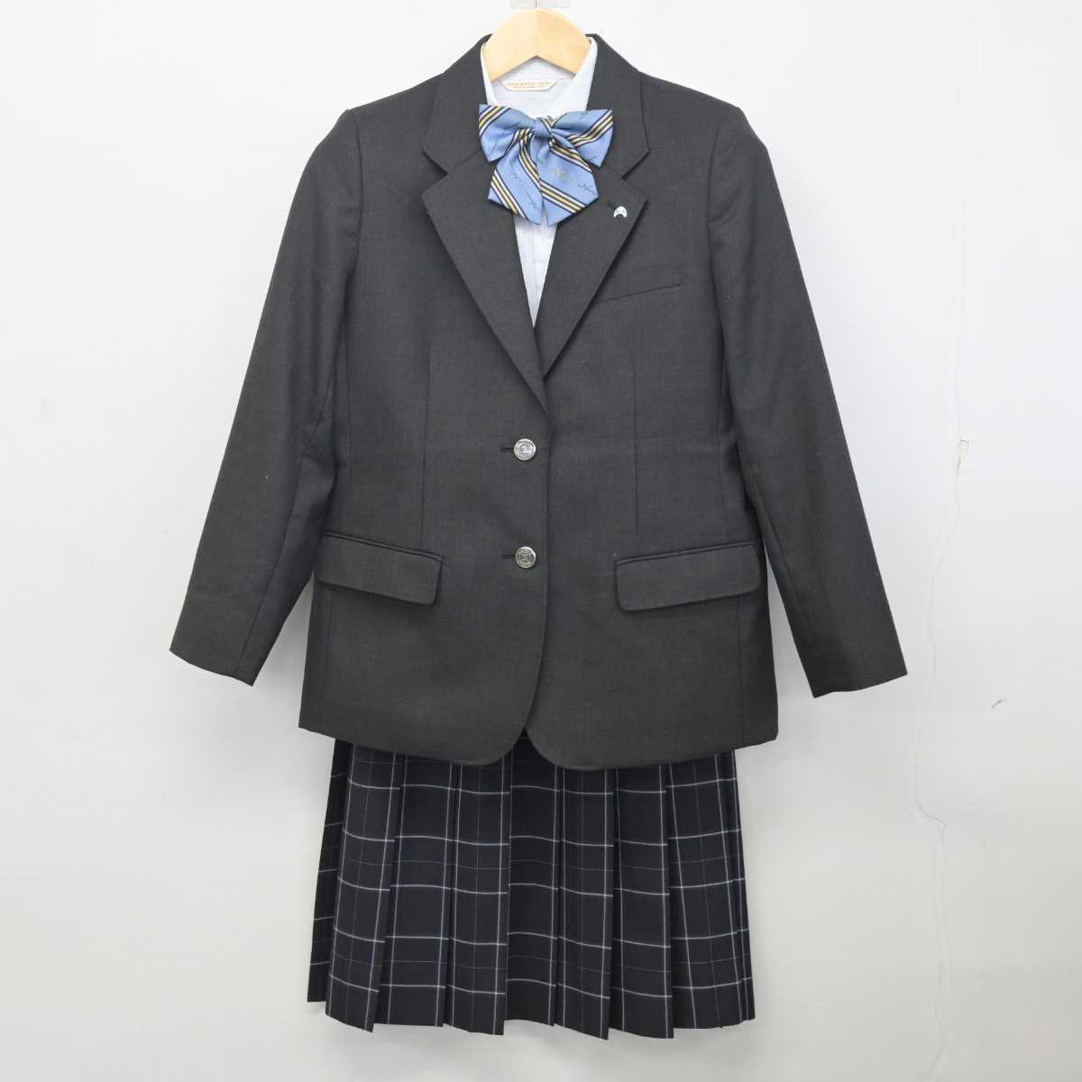 【中古】京都府 南陽高等学校・附属中学校 女子制服 6点 (ブレザー・シャツ・スカート) sf072656