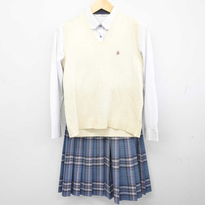 【中古】北海道 札幌白石高等学校 女子制服 3点 (ニットベスト・シャツ・スカート) sf072672