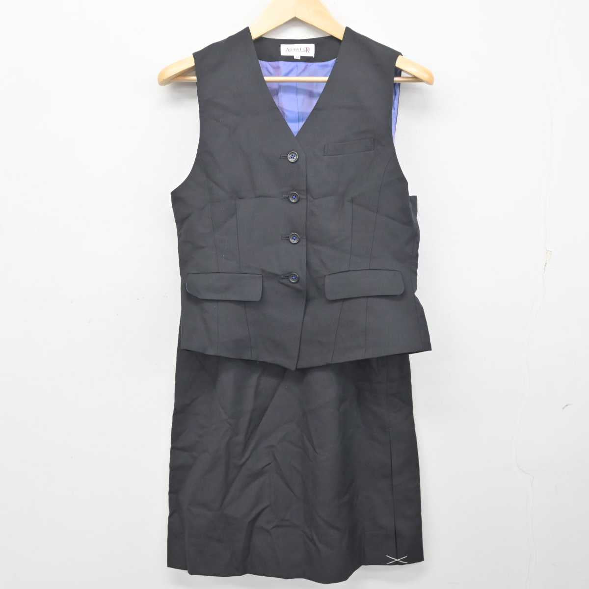 【中古】 事務服 女子制服 2点 (ベスト・スカート) sf072677