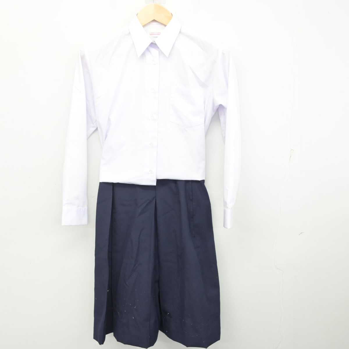 【中古】宮城県 逢隈中学校 女子制服 2点 (シャツ・スカート) sf072679