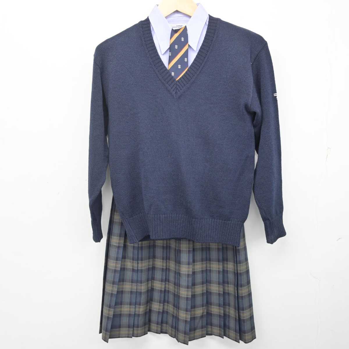 【中古】東京都 東海大学付属高輪台高等学校 女子制服 4点 (ニット・シャツ・スカート) sf072682