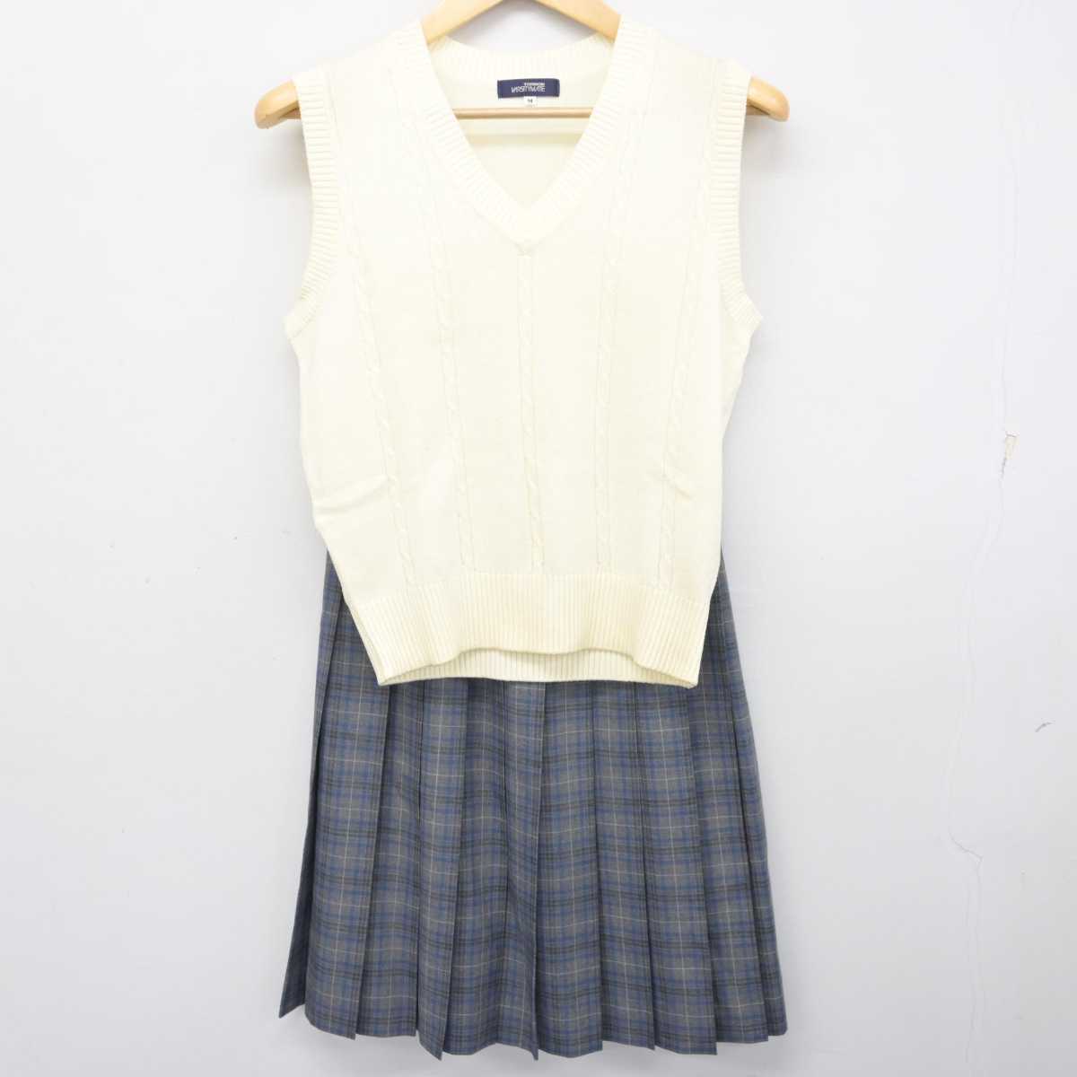 【中古】東京都 東海大学付属高輪台高等学校 女子制服 2点 (ニットベスト・スカート) sf072685