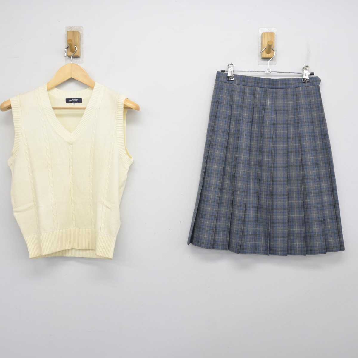 【中古】東京都 東海大学付属高輪台高等学校 女子制服 2点 (ニットベスト・スカート) sf072685