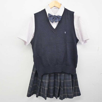 【中古】神奈川県 横浜清風高等学校 女子制服 5点 (ニットベスト・シャツ・スカート) sf072703